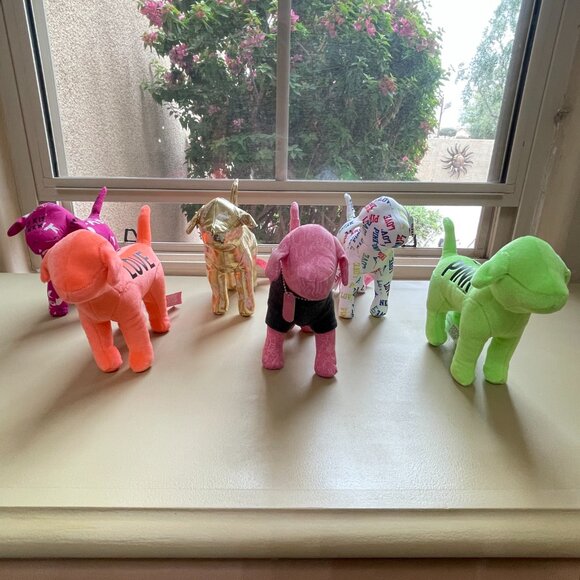 Victoria's Secret Pink Dogs Set of 6 Stuffed - Picture 3 of 6